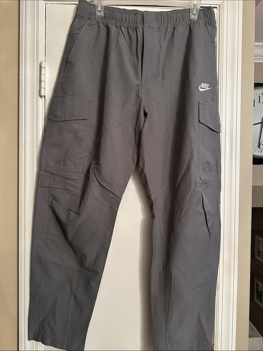 Nike Men's Dark Gray Cargo Pants with Logo